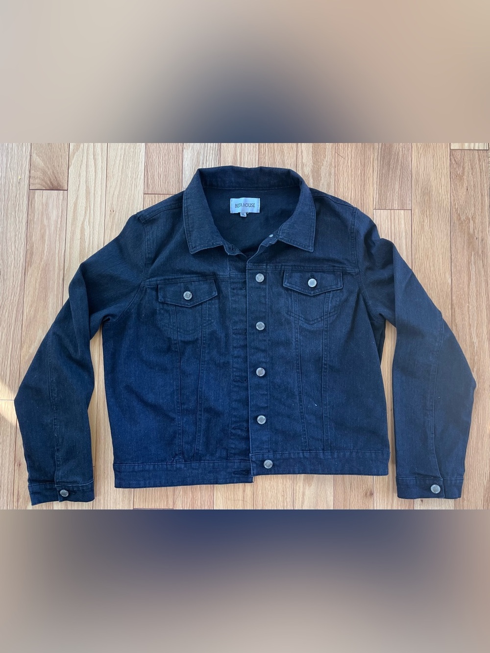 Beta House Women's Black  Denim Jacket - Dark Grey